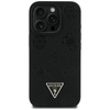 Guess Grainé Hot Stamp Peony Triangle Logo MagSafe - Coque pour iPhone 16 Pro Max (noir)