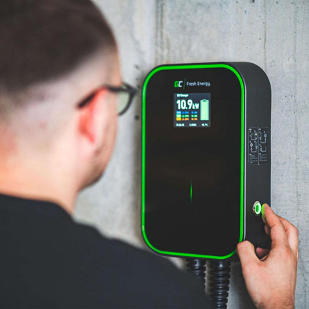 Green Cell - Wallbox GC EV PowerBox 22kW chargeur avec prise Type 2 pour la recharge des voitures électriques et hybrides rechargeables