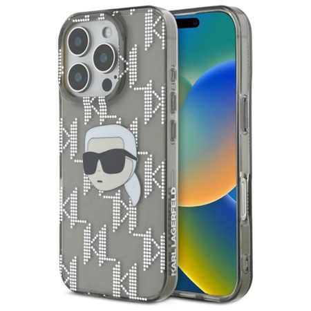 Karl Lagerfeld IML Karl Head Electroplated - Coque iPhone 16 Pro Max (noir)