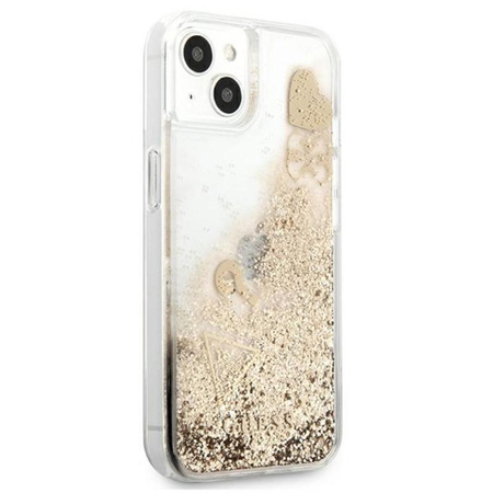 Guess Liquid Glitter Charms - Etui iPhone 13 (złoty)