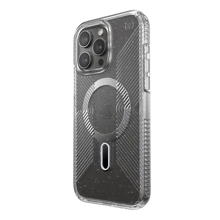 Speck Presidio Lux Grip ClickLock & Magsafe - Etui iPhone 15 Pro Max (Clear / Chrome Finish / Serene Silver)