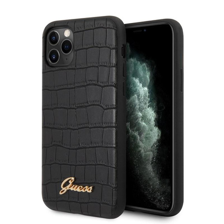 Pouzdro Guess Croco - pouzdro pro iPhone 11 Pro (černé)