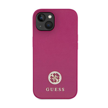 Guess 4G Strass Metal Logo - Coque iPhone 15 (rose)