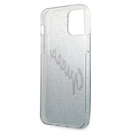 Guess Glitter Gradient Script - pouzdro pro iPhone 12 mini (modré)