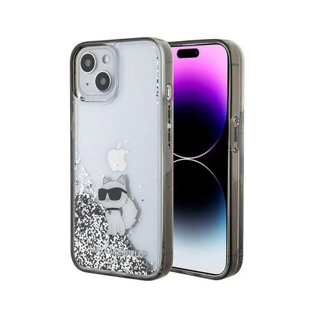 Karl Lagerfeld Liquid Glitter Choupette - iPhone 15 Case (Transparent)