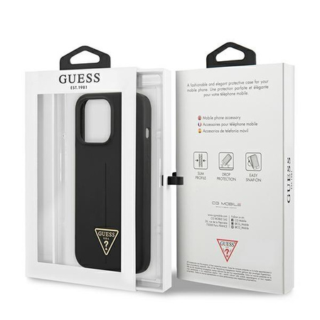 Guess Silicone Triangle Logo - Coque iPhone 13 Pro (noir)