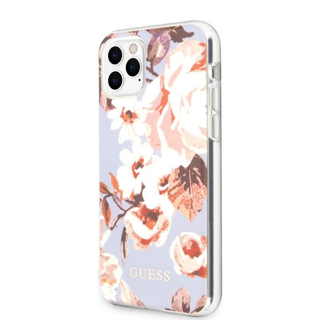 Guess Flower Shiny Collection N2 - pouzdro pro iPhone 11 Pro Max (lila)