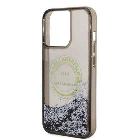 Karl Lagerfeld Liquid Glitter Round RSG Logo Case - iPhone 14 Pro Max Case (schwarz)