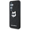 Karl Lagerfeld Leder Monogramm Pin Logo Choupette Kopf - Samsung Galaxy S25+ Tasche (schwarz)