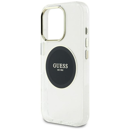 Guess IML Metal Colored Circle Classic Logo MagSafe - Hülle für iPhone 16 Pro Max (schwarz)
