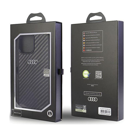 Audi Carbon Fiber - iPhone 13 Pro Max tok (fekete)