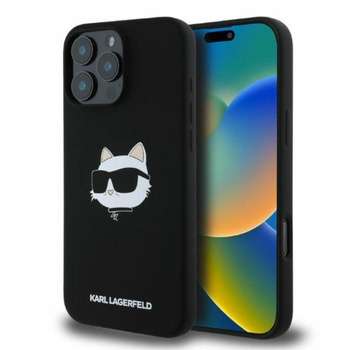 Karl Lagerfeld szilikon Choupette Head Print MagSafe - iPhone 16 Pro Max tok (fekete)