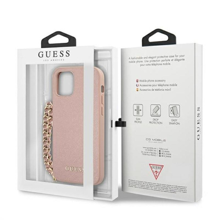 Guess Saffiano Chain - iPhone 12 Pro Max Case (pink)