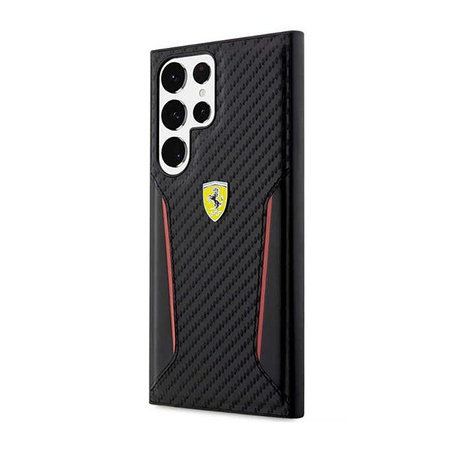 Ferrari Carbon Contrast Edges - Etui Samsung Galaxy S23 Ultra (noir)