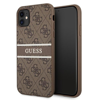 Guess 4G Printed Stripe - Coque pour iPhone 11 (marron)