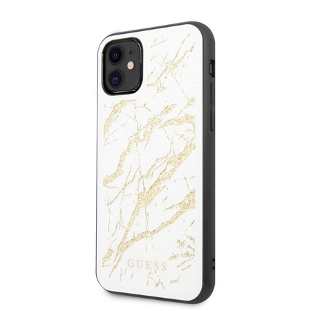 Guess Márvány üveg arany csillogás - iPhone 11 tok (fehér)
