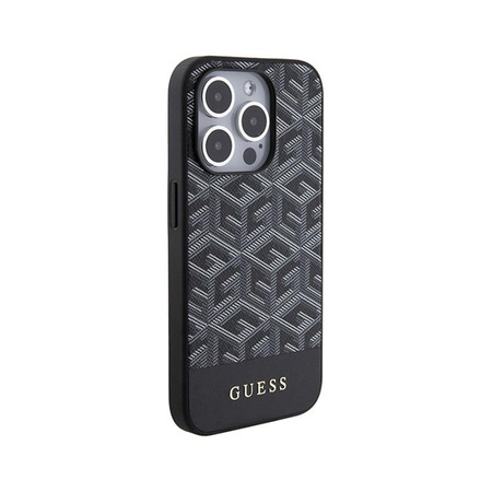 Pouzdro Guess GCube Stripes MagSafe - iPhone 15 Pro (černé)