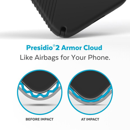 Speck Presidio2 Grip - protiskluzové pouzdro pro iPhone 14 / iPhone 13 (černé / černé / bílé)
