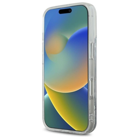 Karl Lagerfeld Liquid Glitter Karl Head MagSafe - Hülle für iPhone 16 Pro (transparent)