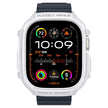 Spigen Rugged Armor - Pouzdro pro Apple Watch Ultra 1/2 49 mm (Bílé)