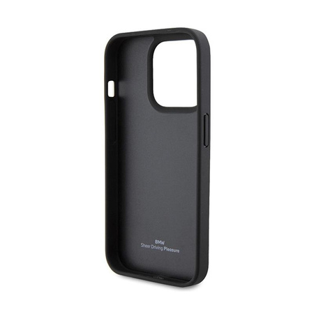 BMW Leather Hot Stamp - Étui pour iPhone 15 Pro Max (noir)