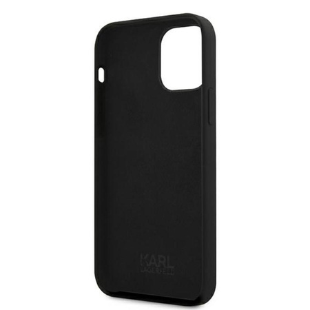 Karl Lagerfeld Silikon Ikonik Outline - iPhone 12 / iPhone 12 Pro Tasche (schwarz)
