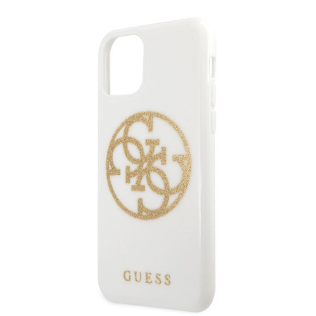 Guess Circle Glitter 4G - Coque iPhone 11 Pro (blanc)