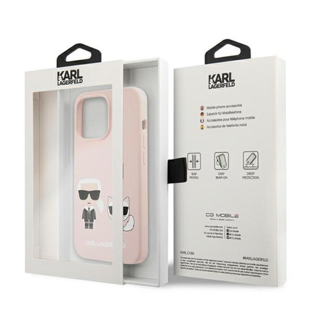 Karl Lagerfeld Slilicone Karl & Choupette - iPhone 13 Pro Max Hülle (rosa)