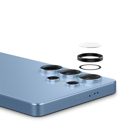 Spigen Optik Pro GLAS.TR EZ Fit kameravédő 2-Pack - Lencsevédő üveg Samsung Galaxy S25 Ultra (2 db) (Fekete)