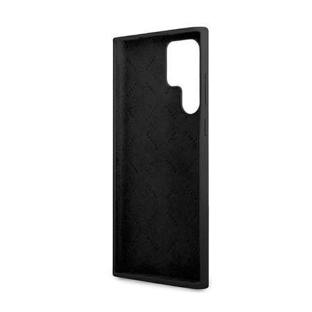 Guess Silicone Script Metal Logo - Etui Samsung Galaxy S22 Ultra (czarny)