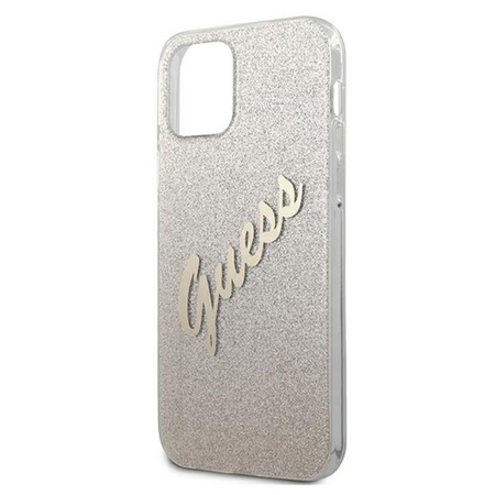 Guess Glitter Gradient Script - iPhone 12 mini Tasche (gold)