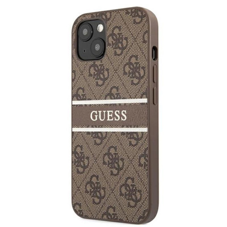Guess 4G Printed Stripe - Coque pour iPhone 13 Mini (marron)