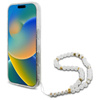 Guess IML Glitter With Pearl Strap MagSafe - pouzdro pro iPhone 16 Pro Max (průhledné)