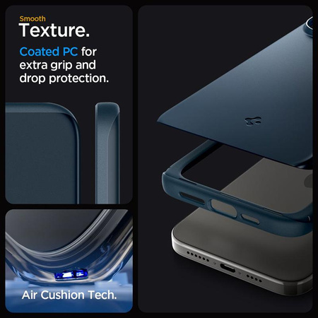 Spigen Thin Fit - pouzdro pro iPhone 15 Pro (Metal Slate)