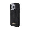 Guess Sequin Script Metal - Coque iPhone 15 Pro Max (noir)