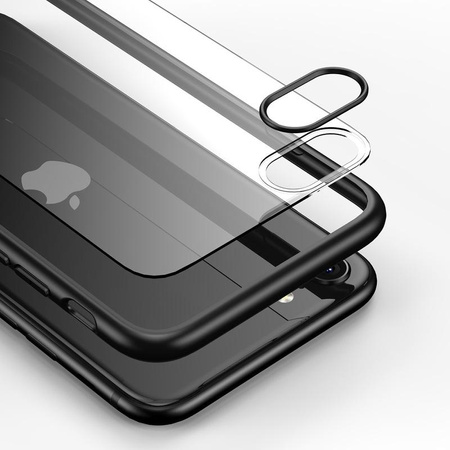 Crong Clear Cover - Etui iPhone SE (2022/2020) / 8 / 7 (czarny)