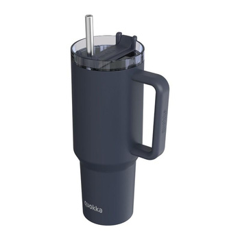 Quokka Stream - Mug thermique 1200 ml en acier inoxydable avec paille (Graphite)