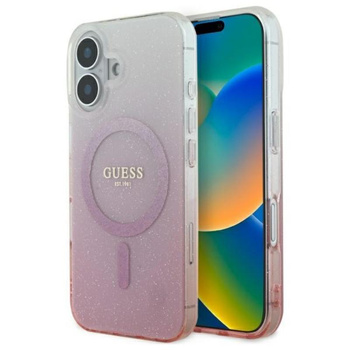 Guess IML Glitter Gradient MagSafe - iPhone 16 Plus Tasche (rosa)