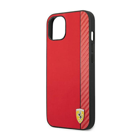 Ferrari Carbon - pouzdro pro iPhone 14 (červené)