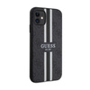 Guess 4G Gedruckte Streifen MagSafe - iPhone 11 Tasche (Schwarz)