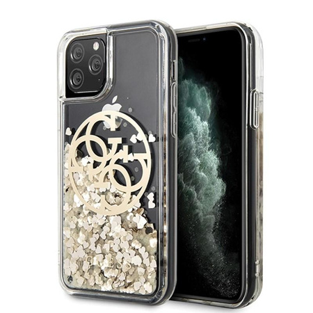 Guess Liquid Glitter Circle Logo - iPhone 11 Pro Max tok (arany)