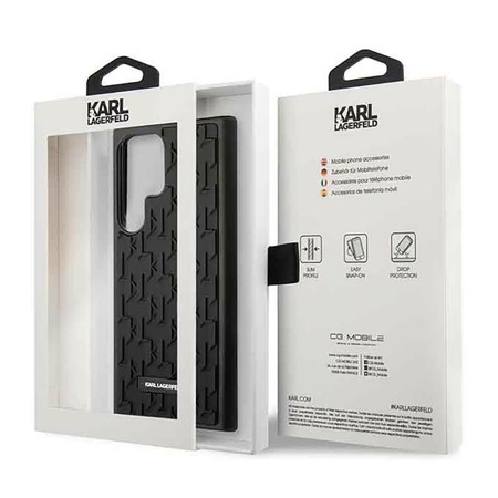 Karl Lagerfeld Monogram 3D Pattern - Etui Samsung Galaxy S23 Ultra (czarny)