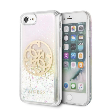 Guess Gradient Liquid Glitter Circle Logo - Coque iPhone SE 2020 / 8 / 7