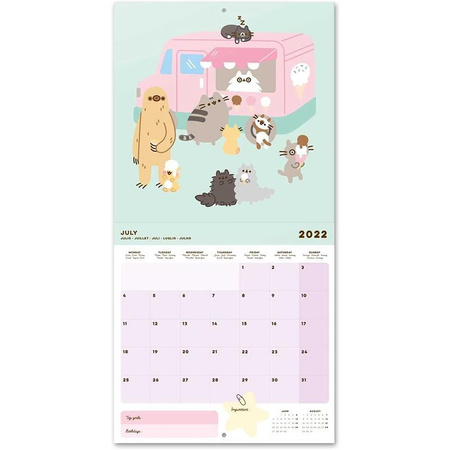 Pusheen - Calendrier mural 2022 de la collection Foodie 30 x 30 cm
