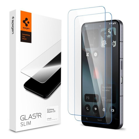 SZKŁO HARTOWANE NA EKRAN DO NOTHING PHONE 3, Spigen na Wyświetlacz, 2szt