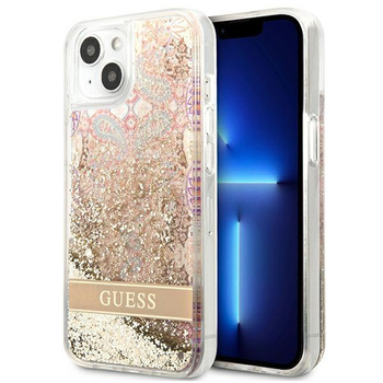 Guess Liquid Glitter Paisley - Coque iPhone 13 (Or)