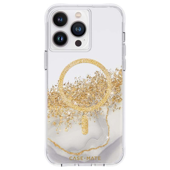 Case-Mate Karat MagSafe - Coque pour iPhone 14 Pro Max décorée avec de l'or (Marbre)