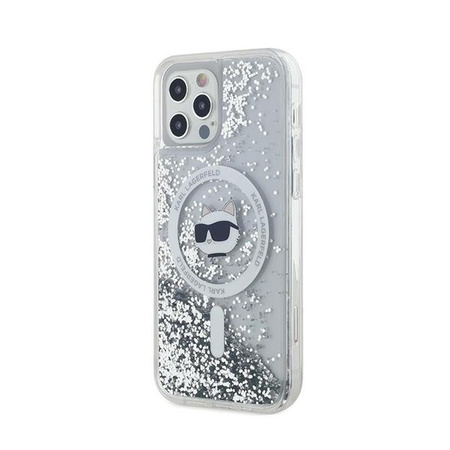 Karl Lagerfeld Liquid Glitter Choupette Head MagSafe - iPhone 12 / iPhone 12 Pro tok (átlátszó)