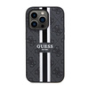 Guess 4G Coque MagSafe à rayures imprimées - iPhone 14 Pro Case (Noir)