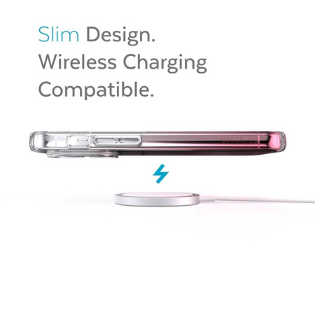 Speck Presidio Perfect-Clear + Ombre - iPhone 13 Pro Hülle mit MICROBAN-Beschichtung (Clear/Vintage Rose)